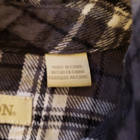 Stetson Womens Long Sleeve Pearl Snap Plaid Flannel Black White Sequins Size M - Picture 9 of 12